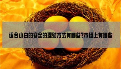 适合小白的安全的理财方式有哪些?市场上有哪些安全的理财产品?