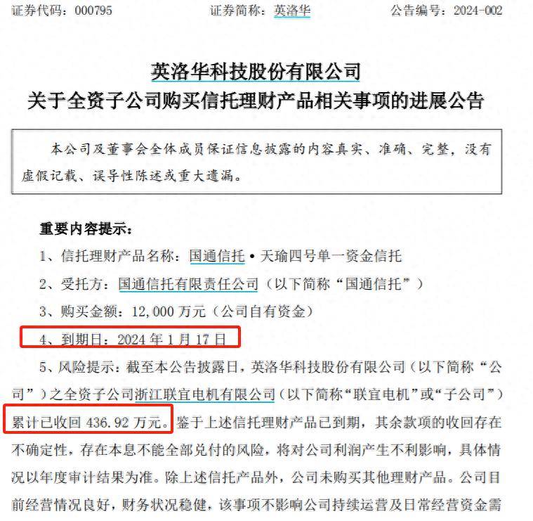上市公司1.2亿理财仅收回437万，曾8年狂买47只理财产品
